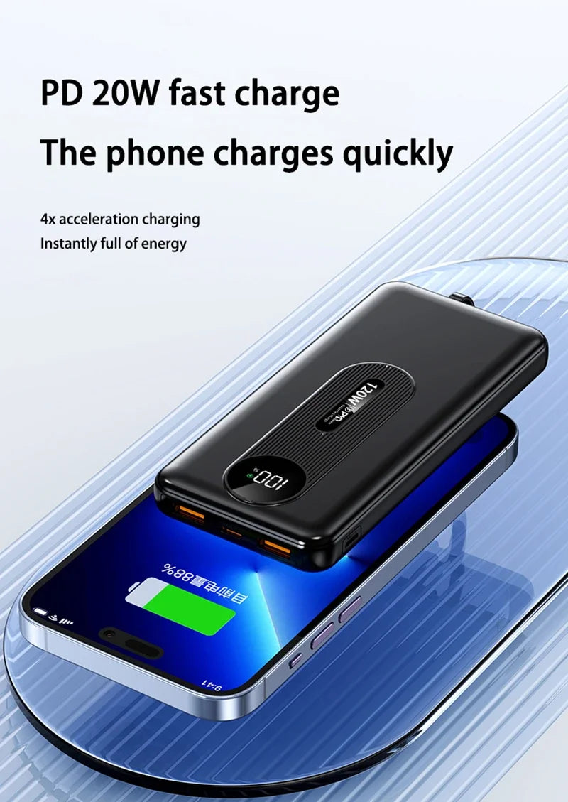 200000mAh 120W Mobile Power Bank Ultra Fast Charging Digital Display Battery Large Capacity Suitable For iPhone Huawei Xiaomi
