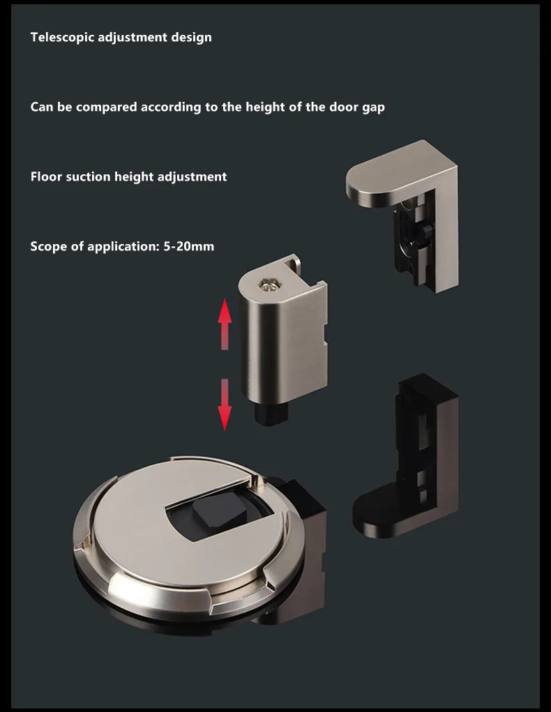 No-punch Door Suction Windproof Ground Suction Anti-collision Door Stopper Household Door Stopper Door-impact Fixed Door Stopper