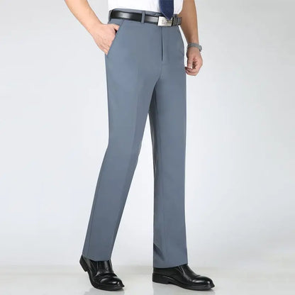 Work Man Suits Pants High Waist Baggy Office Trousers for Men Fluid Draped Wear Anti-wrinkle Chinese Homme Fabric Summer 2024 Up