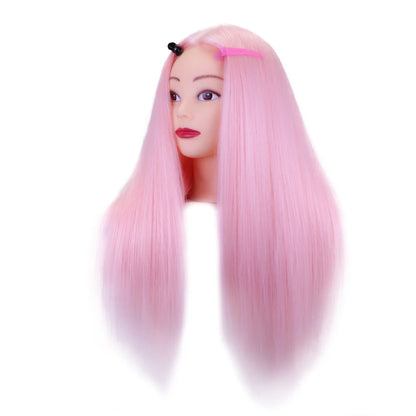 Cosmetology Mannequin Head With 25” 80% Real Hair For Braiding Hair Styling Training Head With Gift Hairdressing Salon Display