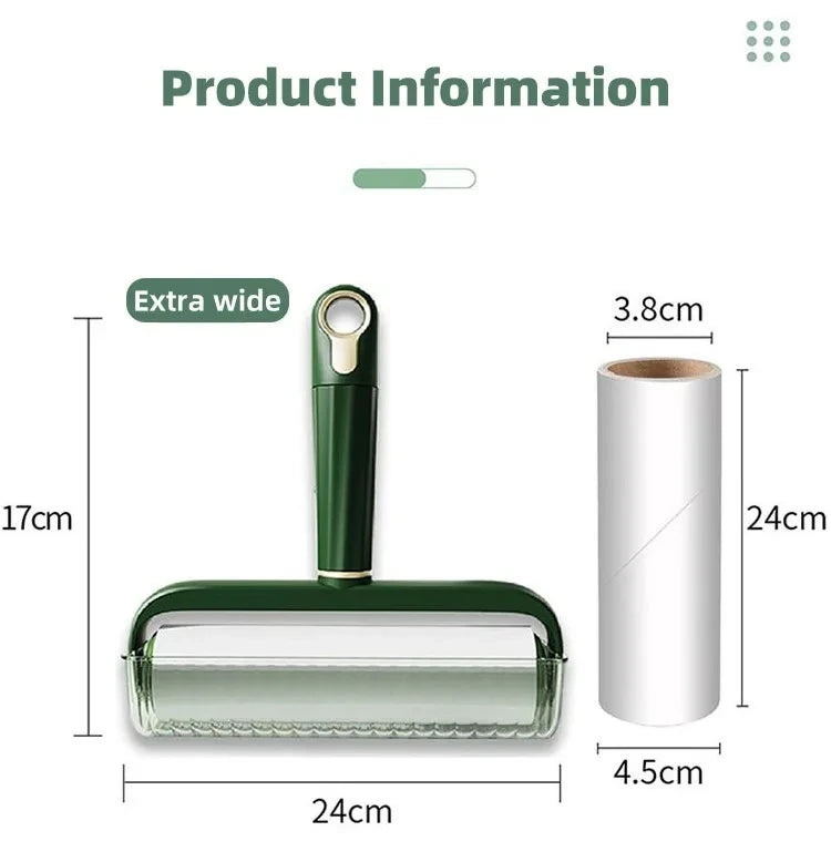 New Wider 24cm Sticky Lint Roller for Pet Hair Portable Pet Lint Remover for Clothes Furniture Carpet Dog & Cat Hair Removal