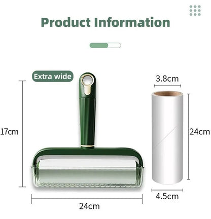 New Wider 24cm Sticky Lint Roller for Pet Hair Portable Pet Lint Remover for Clothes Furniture Carpet Dog & Cat Hair Removal