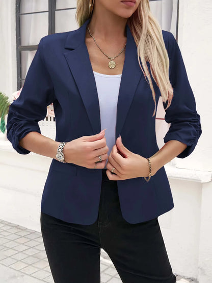 New Office Lady Suits Jacket Tops Formal Women's Seven Quarter Sleeved Suit Coats Casual Black Workwear Blazer Femme Clothing
