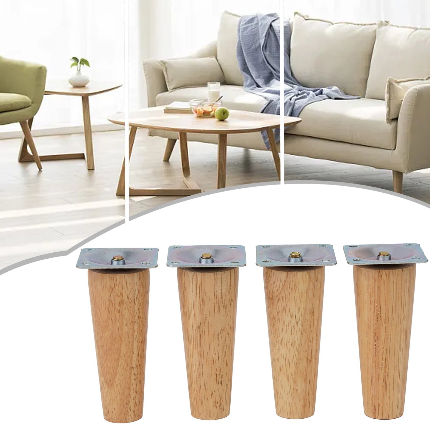 4PCS Sofa Leg Furniture Leg Screw Solid Wood Leg Wooden Table Cabinet Leg Furniture Parts Home Floor Protector