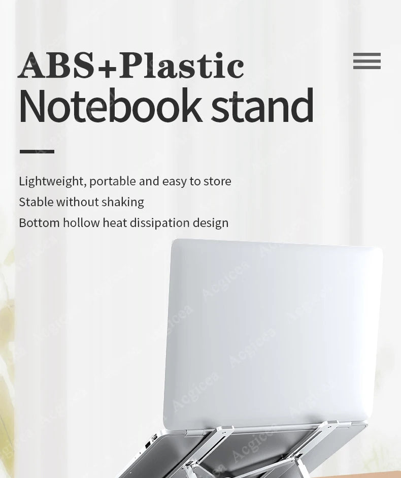 Foldable Laptop Stand Cooling Notebook Bracket Adjustable Ergonomic Laptop Support Base Holder Laptop Tablet Accessories Stands