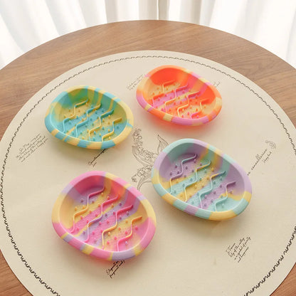 Slow Feeder Bowl for Dogs & Cats - Non-slip Silicone Pet Food Dish with Egg Design for Small Dogs & Kittens