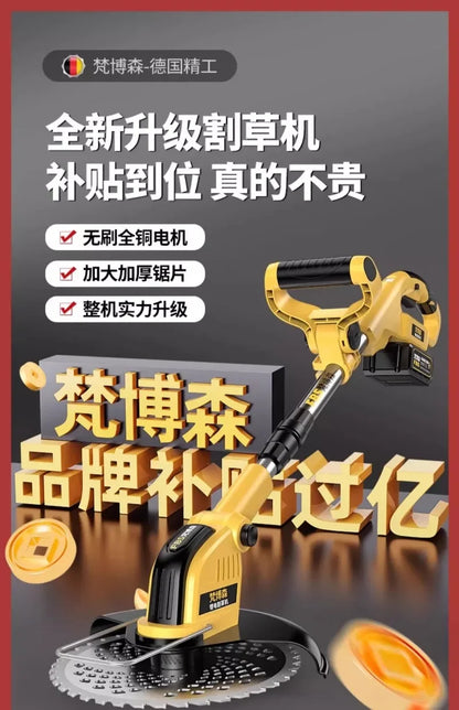 Electric lawn mower Small household lawn Lithium battery rechargeable  mower High power lawn mower