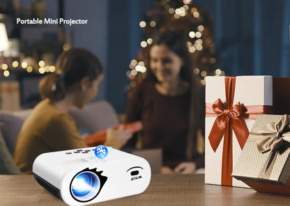Upgraded 5G WiFi Bluetooth Projector Native1080P Video Projector with USB-C Power Bank Compatibility Home Theater Mini Projector
