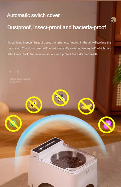 Smart Cat Bowl Pet Feeder Bowl Cats Dog Food Feeder Infrared Sensor Auto Open Cover Smart Feeder Anti-mouse Cat Food Dispenser