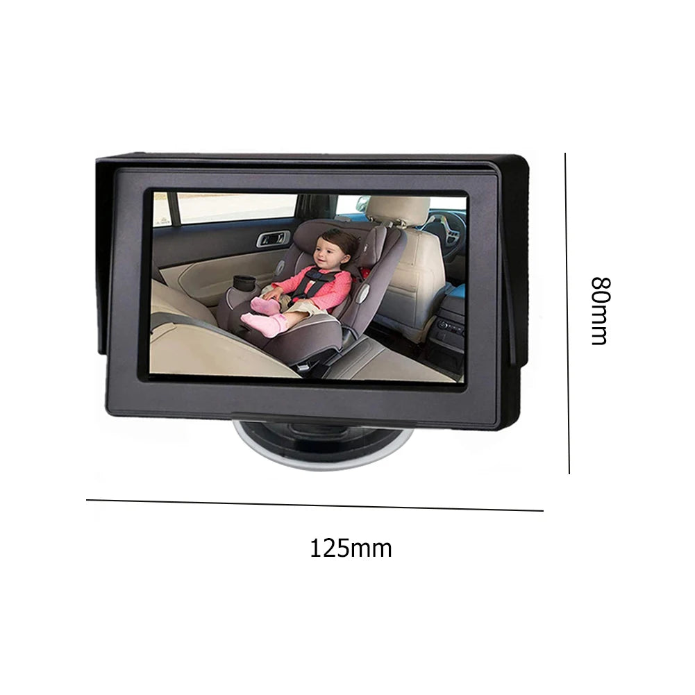 Car Baby Monitor Camera 8LED Infrared Night Vision Easy Installation 4.3 Inch Folding Display Screen Baby Car Mirror Display