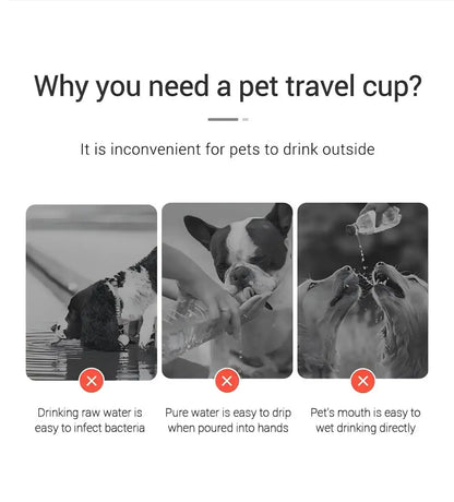OUZEY Travel Portable Dog Water Bottle Outdoor Foldable Walking Drinking Bowls For Small Large Dogs Puppy Cat Water Bowl
