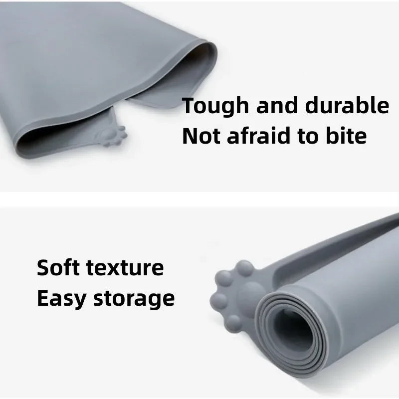 Silicone Pet Meal Mat Pet Waterproof and Anti Slip Cat Food Mat No Cleaning Required Puppy Feeding Bowl Mat Pet Accessories