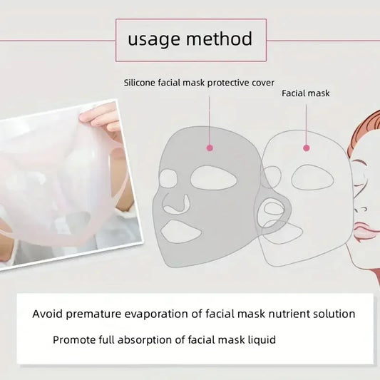 Silicone Mask For Nourishing Skin - Silicone Mask Cover Reusable, 3D Anti-Evaporation Face Sheet Mask Protective Case