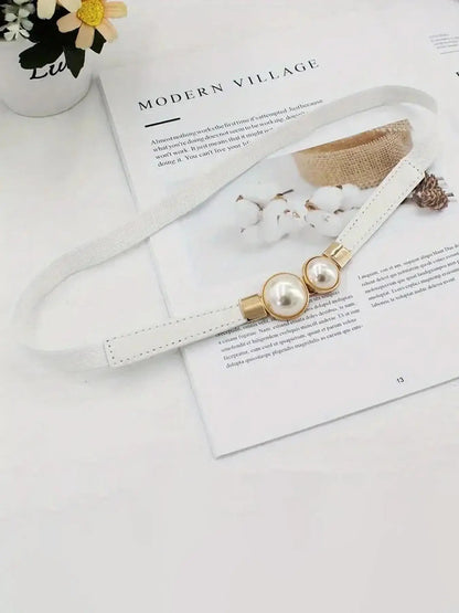 Belt women's versatile elastic thin belt women's decorative matching skirt fashionable simple and versatile buckle thin belt