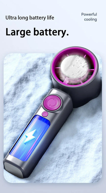 Electric Fan Handheld Fan 199 Gears High Speed Semiconductor Cooling Handheld Fan Mini Portable Folding USB Small Fan