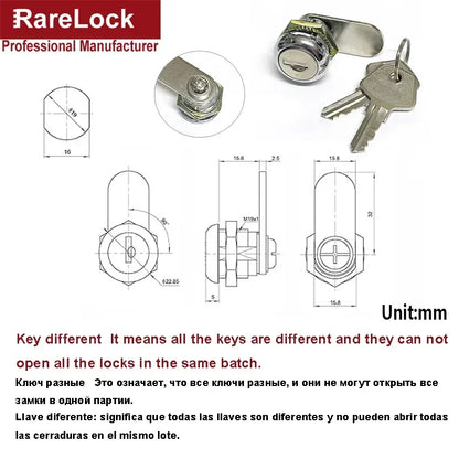 Cash Box Cam Lock for POS Machine Cash Drawer DIY Furniture Hardware Rarelock 1015 G