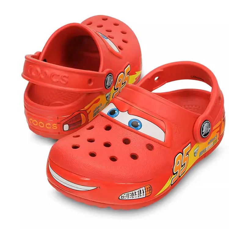 Disney Lightninged Mcqueen Pixar Waterproof Summer Slippers Outdoor Beach Holey Shoes Sandals EVA Flip Flops Gifts