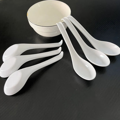 5pcs Soup Spoon Japanese rice Spoon Ramen wonton dumplings Japanese kitchen cutlery soup spoon  dinner spoon  serving spoon
