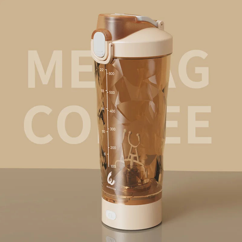 Portable Mixing Cup 600ml Protein Shaker Bottle Fully Automatic Blender Kettle USB Rechargeable Multipurpose for Gym Outdoor