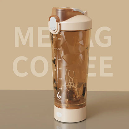 Portable Mixing Cup 600ml Protein Shaker Bottle Fully Automatic Blender Kettle USB Rechargeable Multipurpose for Gym Outdoor