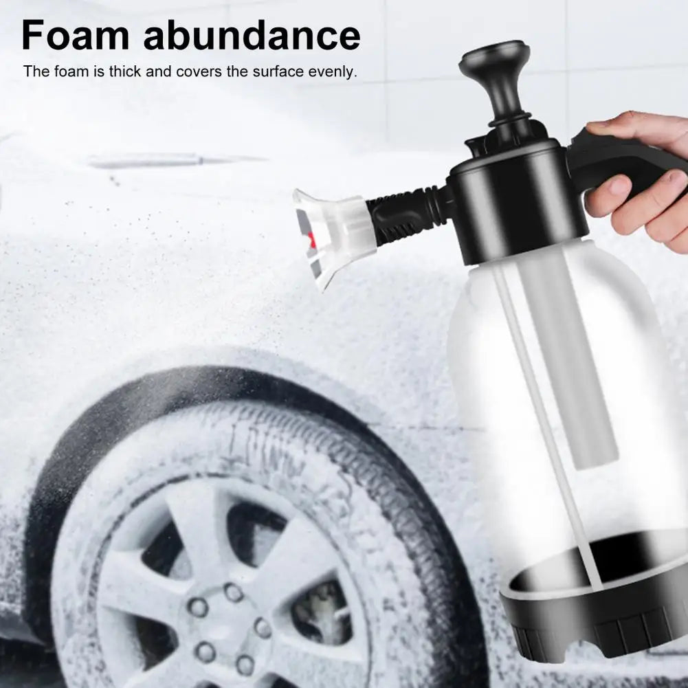 2L Pressure Sprayer Bottle With Ergonomic Handle Leakproof Hand Snow Foam Sprayer Water Pump Bottle With 2 Replacement Nozzles