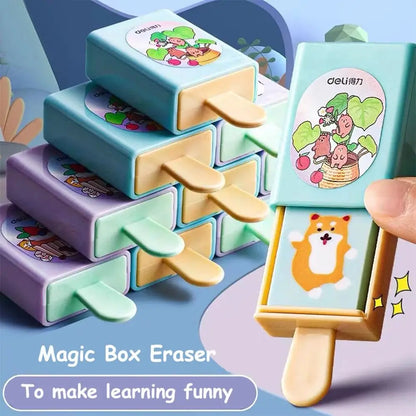 Supplies Little Magician Wiping Tools Pencil Erasers School Office Supplies Writing Drawing Eraser Magic Box Rubber Eraser