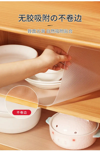Reusable Anti-slip Mat Drawer Shelf Liner Cabinets Mat Kitchen Organizer Pad on the Table Refrigerator Dishes Protective Drawers