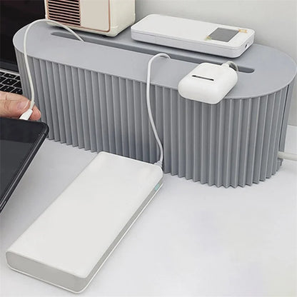 Cable Box With Cover Power Strip Wire Case Charger Socket Desktop Organizer Line Storage Box Power Board Wire Management