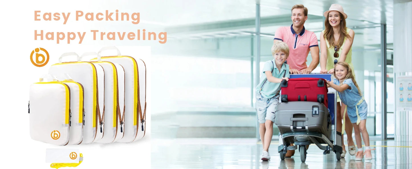 2/6/9 Set Compression Packing Cubes Waterproof Travel Organizer Bags Space-Saving Luggage Storage for Suitcase Travel Essentials