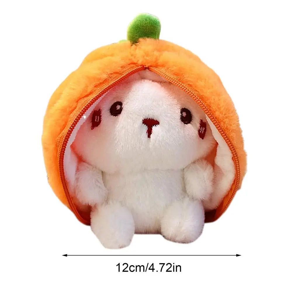 Plush Bunny Doll Reversible Stuffed Animal Carrot Rabbit Figurine Adorable Plush Bunny Toy For Girls Boys Kids Teens Adults