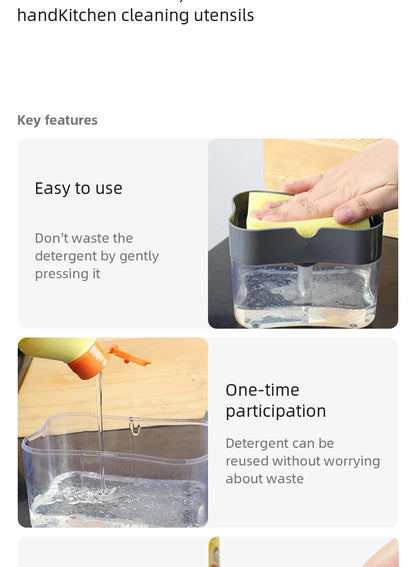 Kitchen Detergent Press Portable Soap Dispenser Pak Clean Cloth Dishwashing Pot Soap Dispenser Cleaning Tool