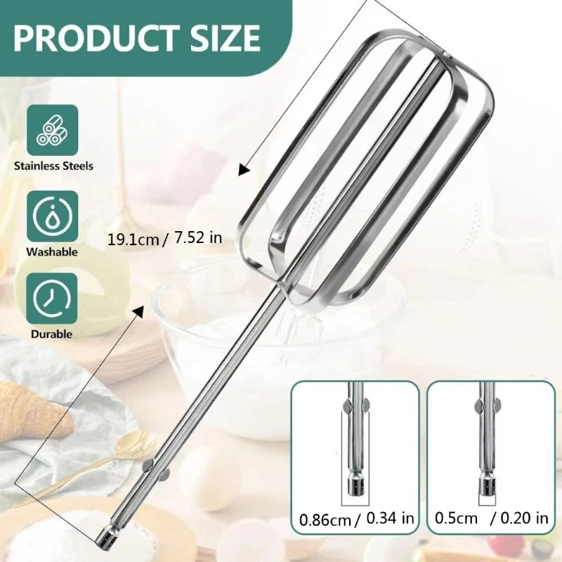 2Pcs Hand Mixer Attachments Beaters Hand Mixer Beaters Attachments Stainless