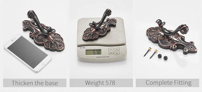 Robe Hooks European Style Brass Black Hangers For Clothes Towel Rack Clothes Hook Home Decoration Bathroom Hardware Set WF-88801