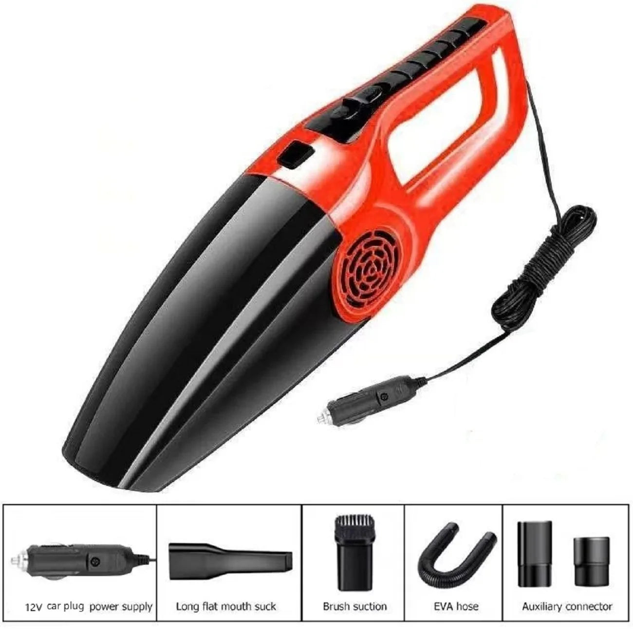 Wired handheld car vacuum cleaner, high suction portable car vacuum cleaner, suitable for light cleaning in cars/offices/homes