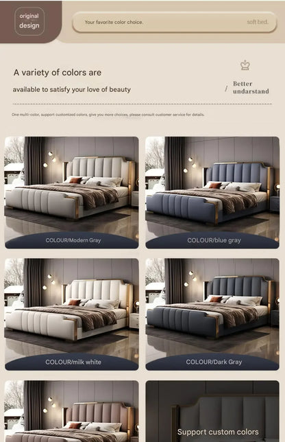 Italian Luxury Beds Leather Modern Simple Storage Beds Queen White Bedroom Double Somieres Marcos De Cama Bedroom Furniture