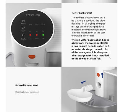 Pet water dispenser, dog and cat water dispenser, dumping cat water dispenser, running water charging automatic water feeder