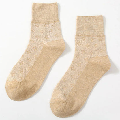 Women's 5 Pairs Quality Cotton Diabetic Middle Socks Comfortable Loose Mouth  Plus Size48,49,50 Older Men's Diabetic Socks Meias