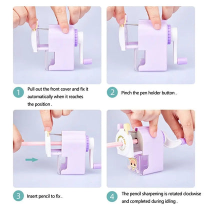 School Supplies Cartoon Animal Gift Pencil Sharpener Anti Sticking Lead Automatically Enters Lead Hand-cranked Mechanical Tool