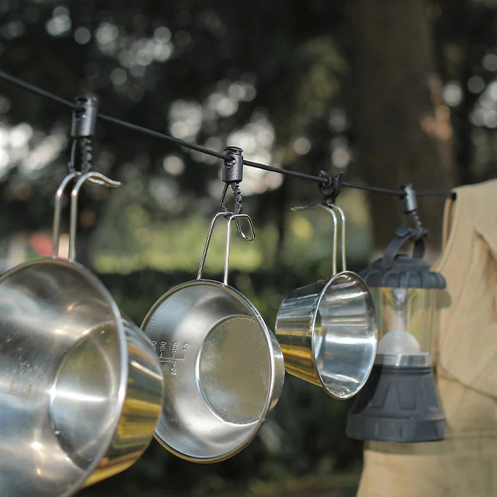 Outdoor Camping 4.3m Hanging Rope Camping Accessories Multi-purpose Clothesline Adjustable Anti-slip Canopy Hanging Rope