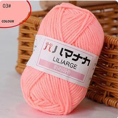 Multi-purpose 25g/ball Milk Cotton Yarn for DIY, Handmade Crafts, Amigurumi, Hats, and Bags