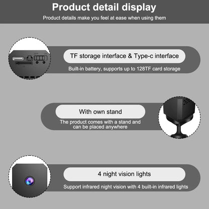 Smart Security Camera Mini Outdoor 1080P WiFi Night Vision Human Detection 2-Way Audio Cloud/SD Storage Camara Espia Smart Home