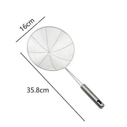 1PC Stainless Steel Strainer Ladle Skimmer Oval Fine Mesh Oil Pot Strainers Home Kitchen Tools Strainer Oil Skim Grease Foam