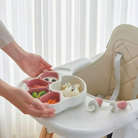 Toddler Baby Food Bowl Children's Tableware Babys Silicone Dishes Set Toddler Training Tableware Bowls Baby Feeding Set Silicone