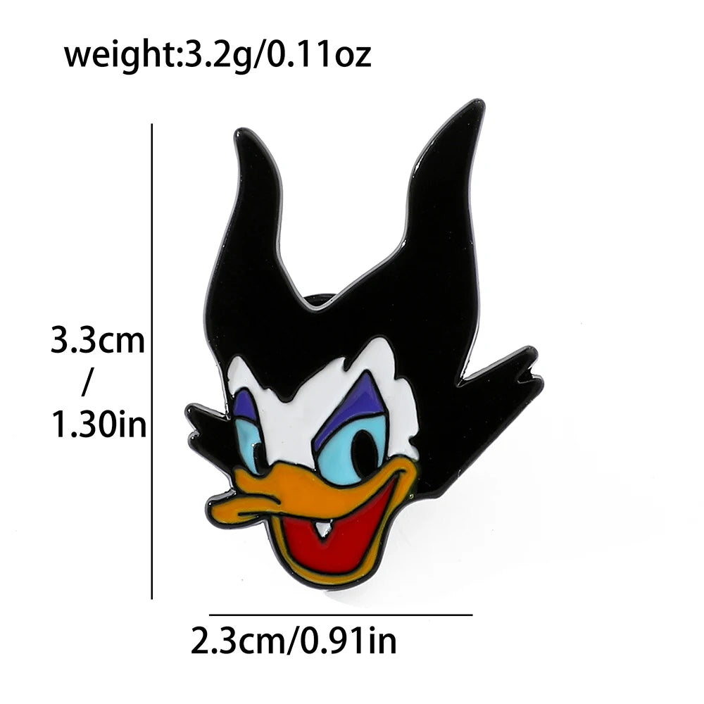 6 Pcs Cartoon cartoon character Mickey Brooch Halloween Mickey Mouse Donald Duck Metal badge Alloy drip pin accessories