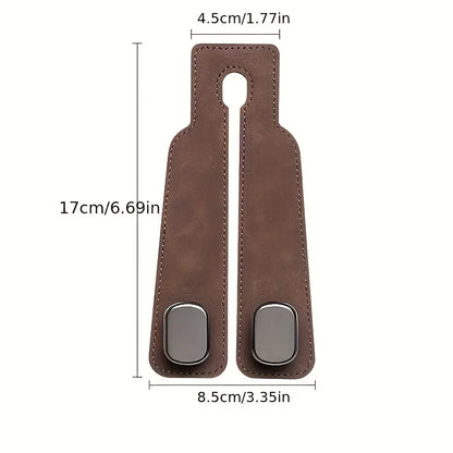 Car Purse Hook for Headrest - Premium Leather & ABS -Duty Hooks, Easy Install Car Seat Back Storage Hook