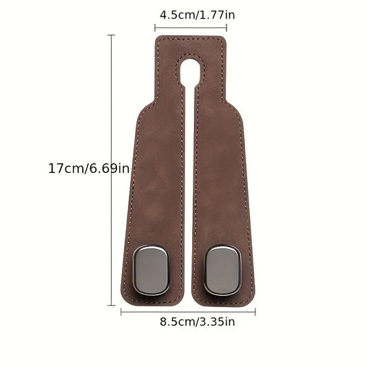Car Purse Hook for Headrest - Premium Leather & ABS -Duty Hooks, Easy Install Car Seat Back Storage Hook