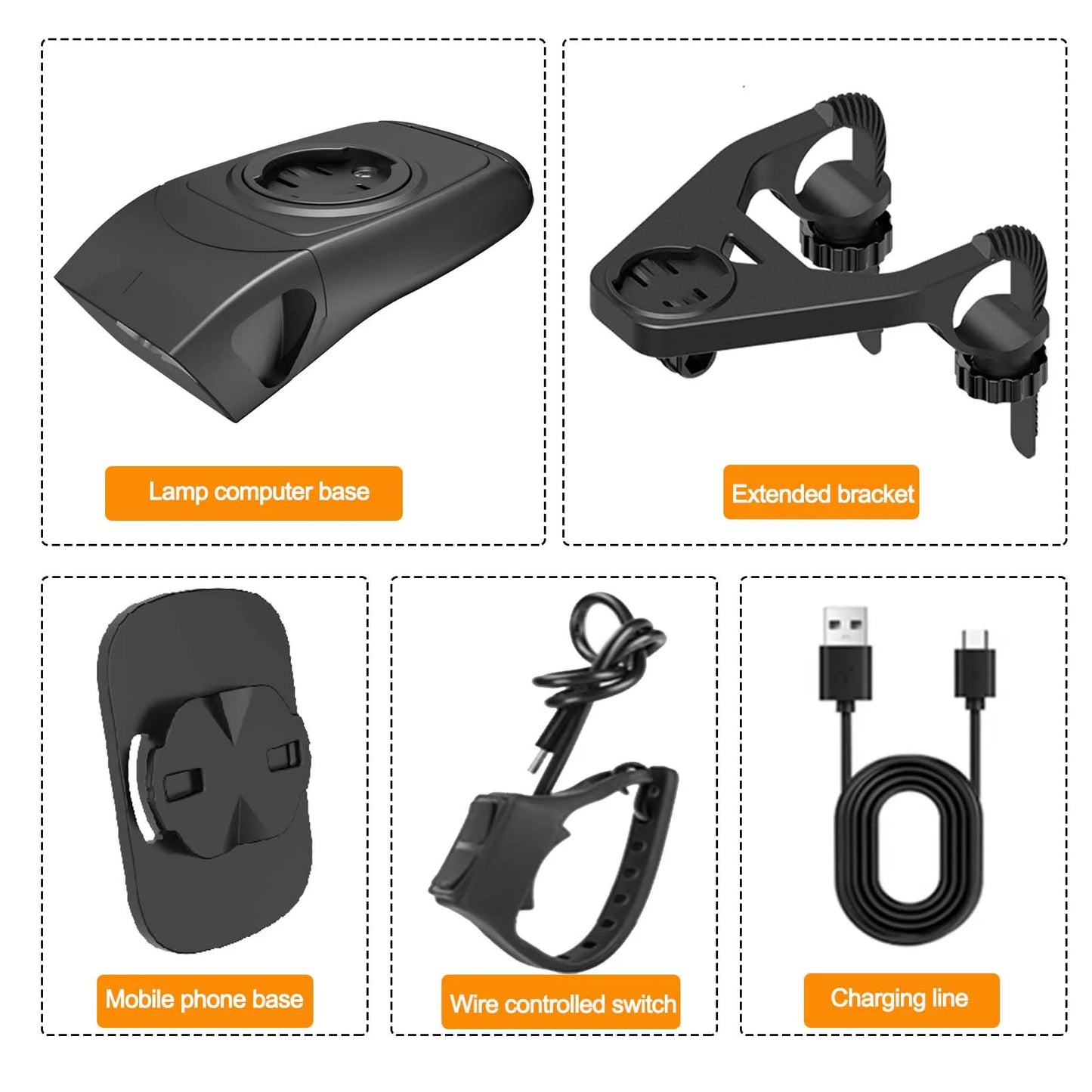 Bicycle lights & horns & Garmin computer stand 3in1, stacked BIKE computer base computer stand cycling code watch base headlighg