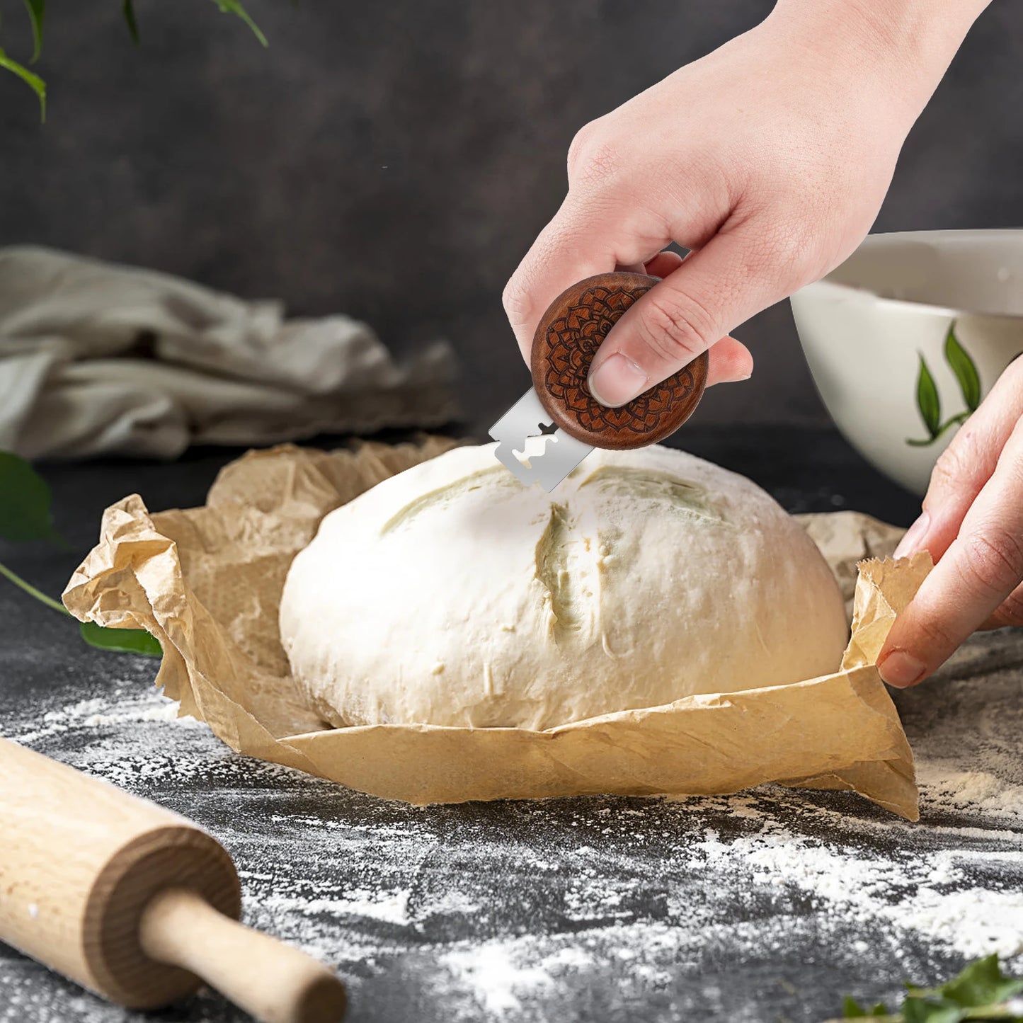 Wooden Bread Knife Bread Bakery Lame Tools French Bread Scorer Baking Source Dough Bread Knife Cutter Tools DIY Sourdough Bread