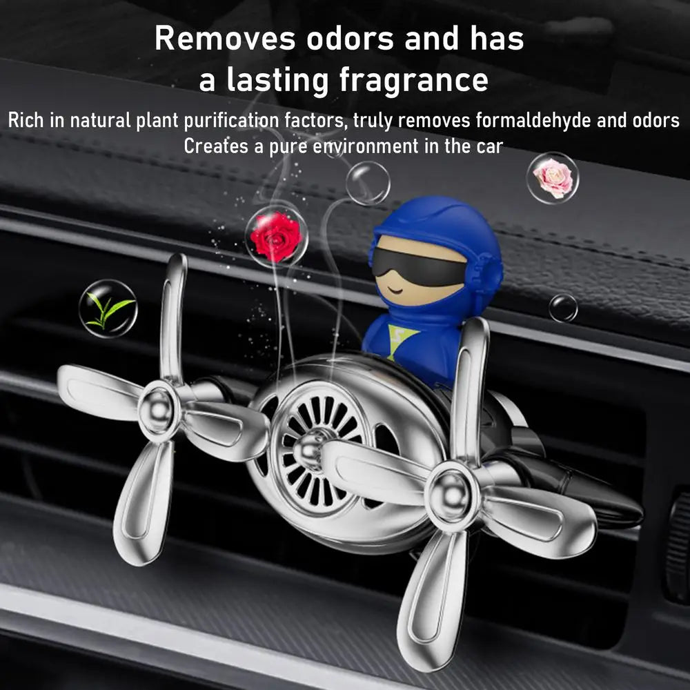 Car Air Freshener Odor Eliminator SUV Vent Clip Rotating Perfume Diffuser Pilot Shape Design Lasting Long Car Fragrance Diffuser