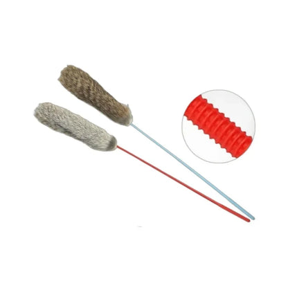 Cat Toys Interactive Cat Stick Faux Rabbit Fur Pompom Plush Pet Interactive Stick Cat Playing Training Toys Pet Supplies